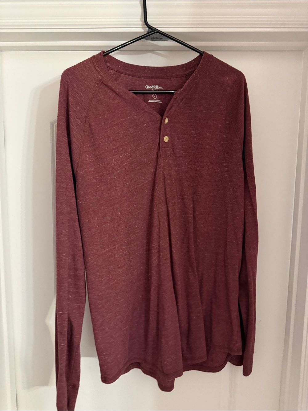 Goodfellow & Co Men’s Long-Sleeve Henley Shirt - Maroon